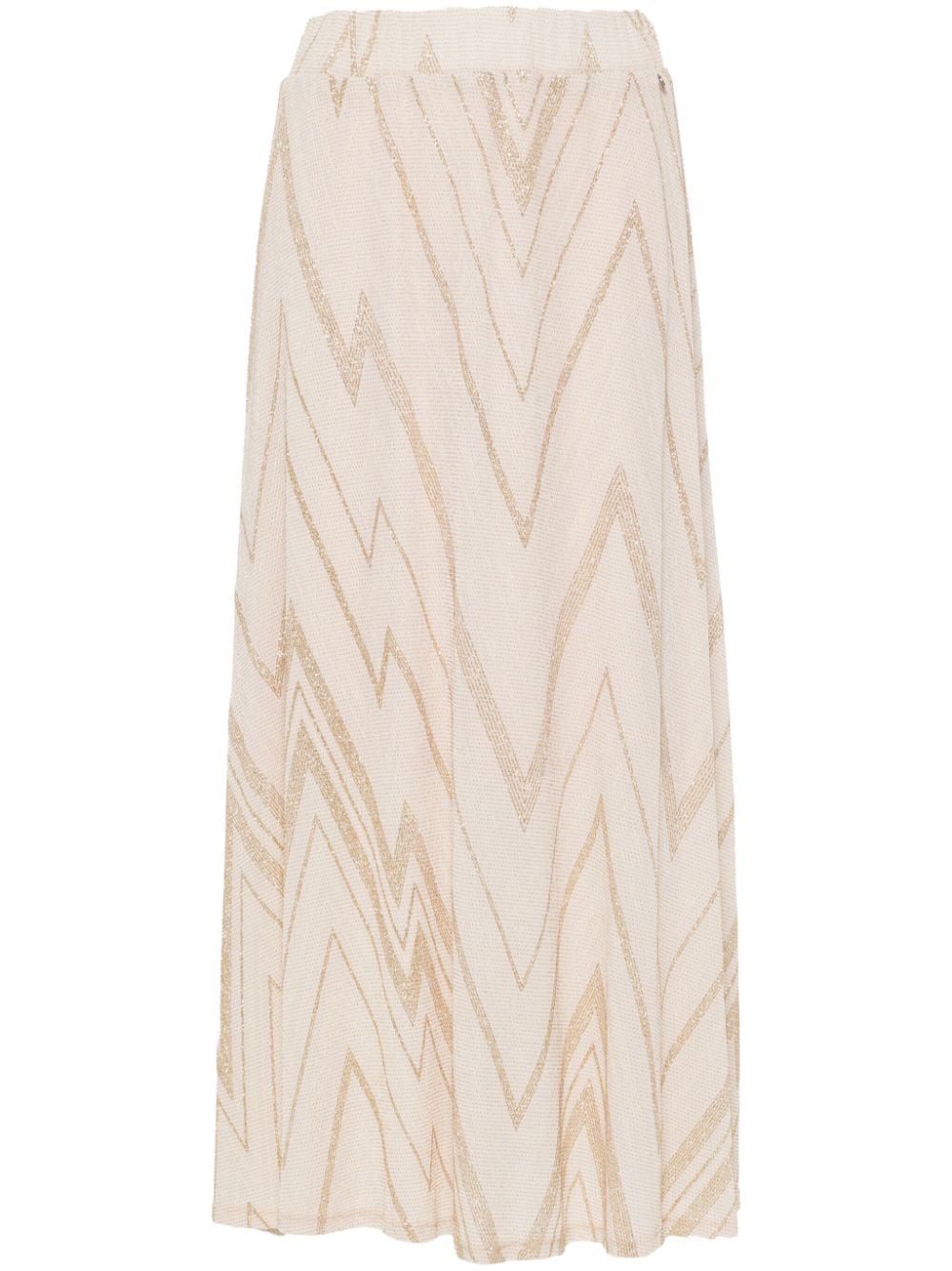 LIU JO high-waisted chevron-pattern skirt - Neutrals von LIU JO