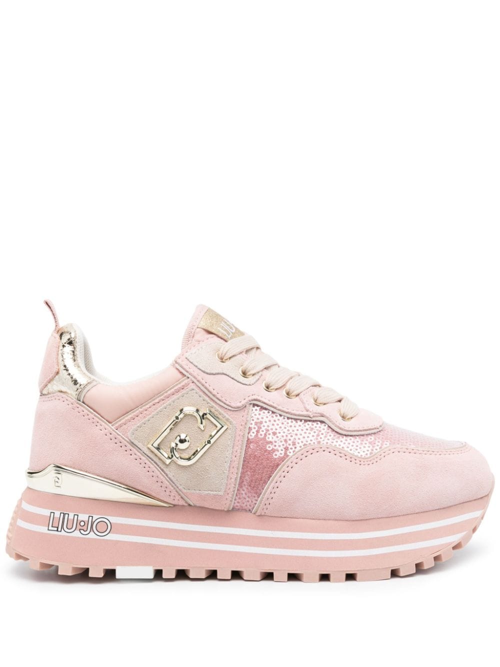 LIU JO logo-apliqué suede sneakers - Pink von LIU JO