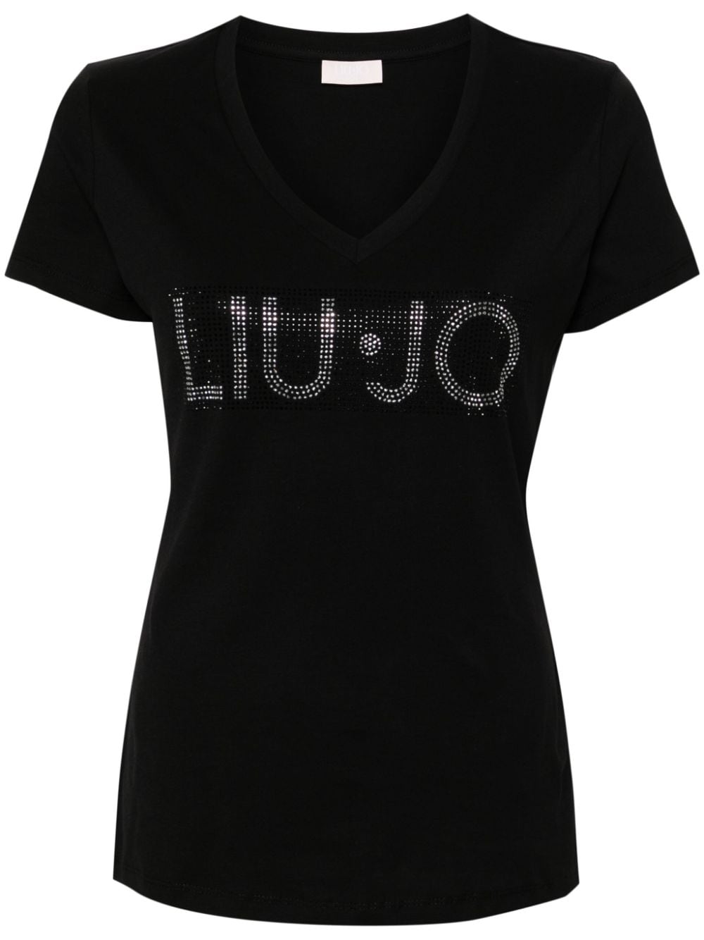 LIU JO logo-appliqué cotton T-shirt - Black von LIU JO