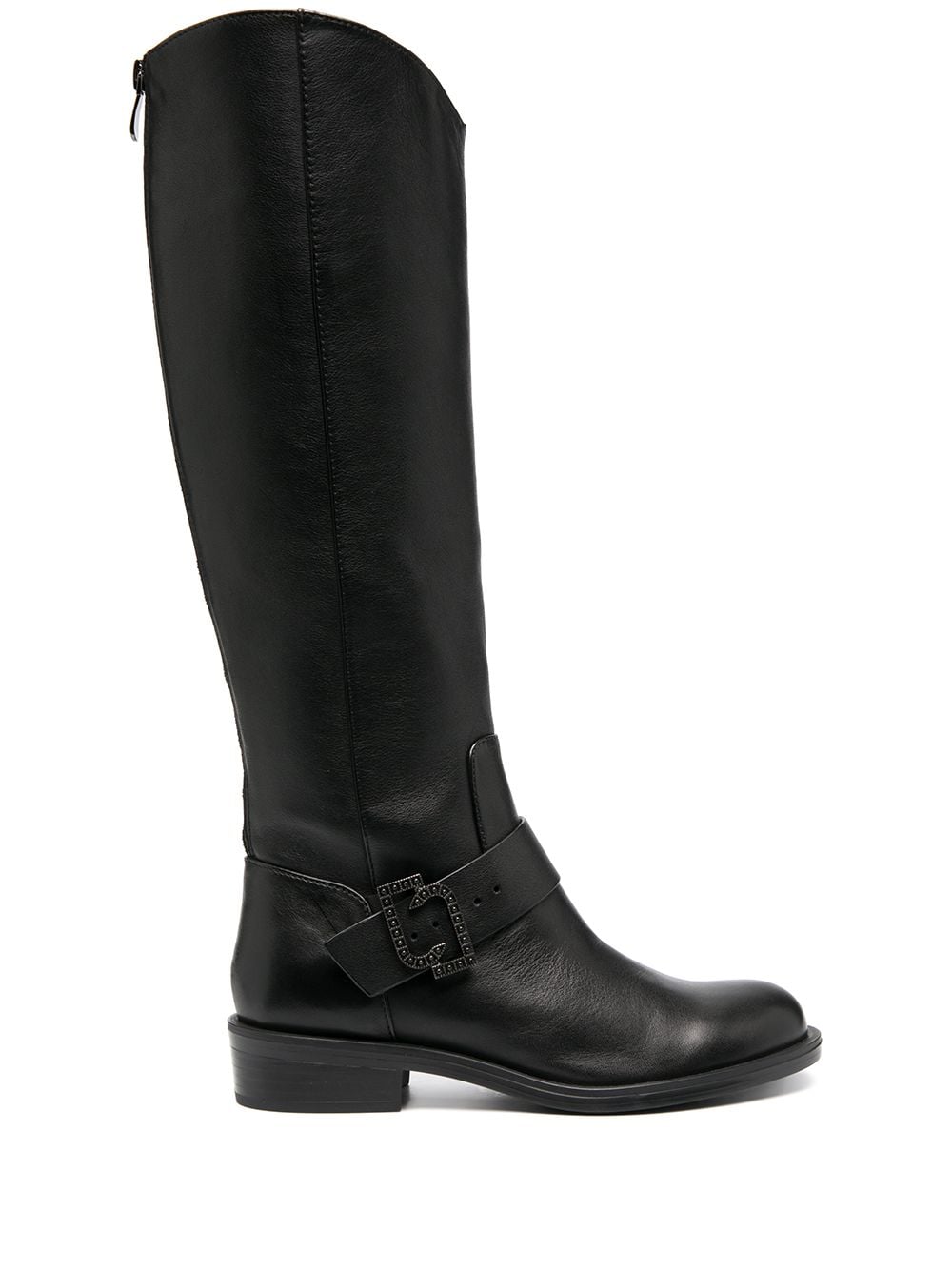 LIU JO logo-buckle riding boots - Black von LIU JO