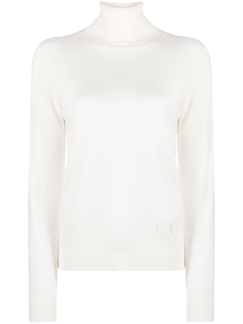 LIU JO crystal-embellished logo jumper - White von LIU JO