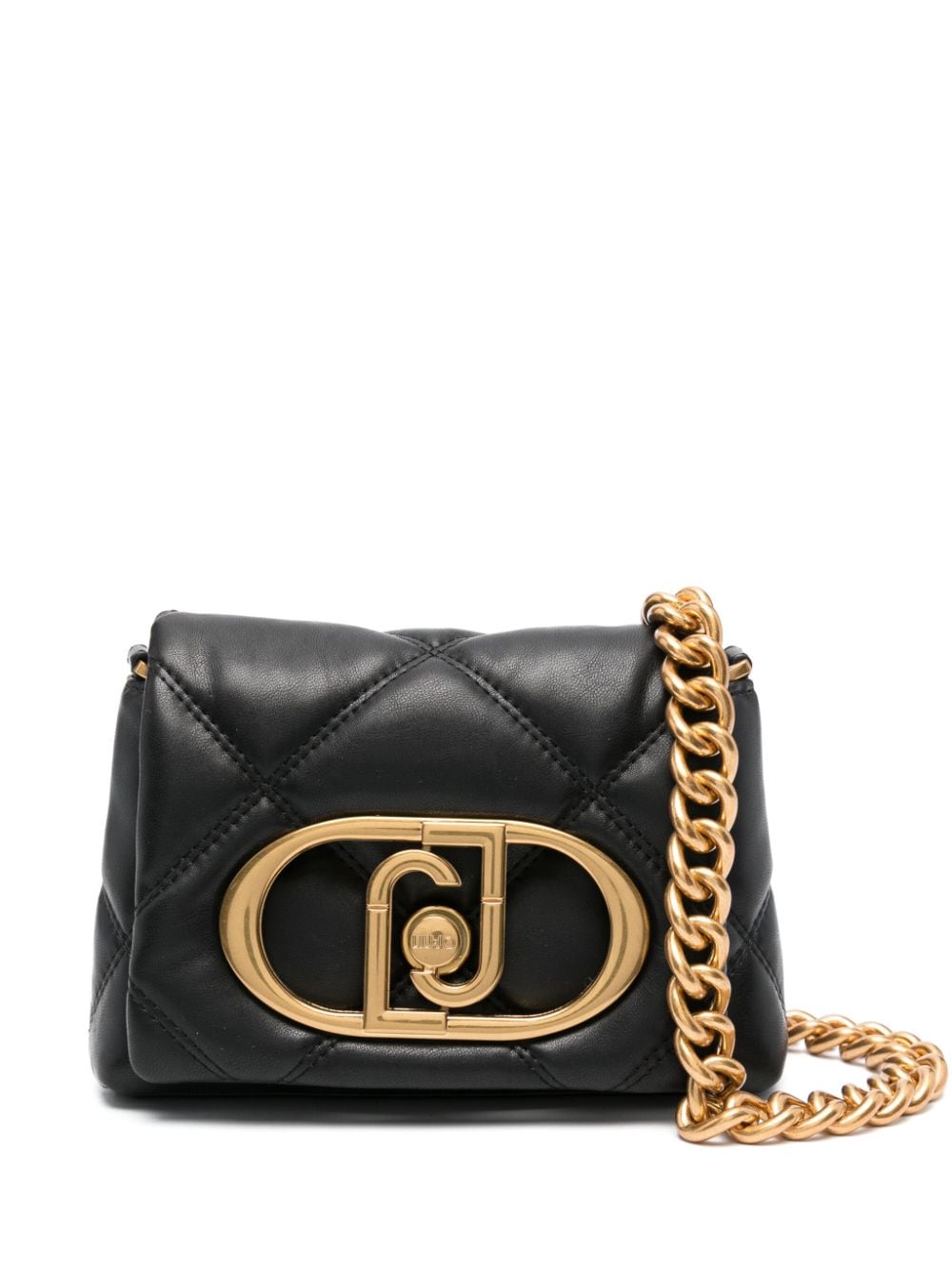 LIU JO logo-plaque quilted crossbody bag - Black von LIU JO