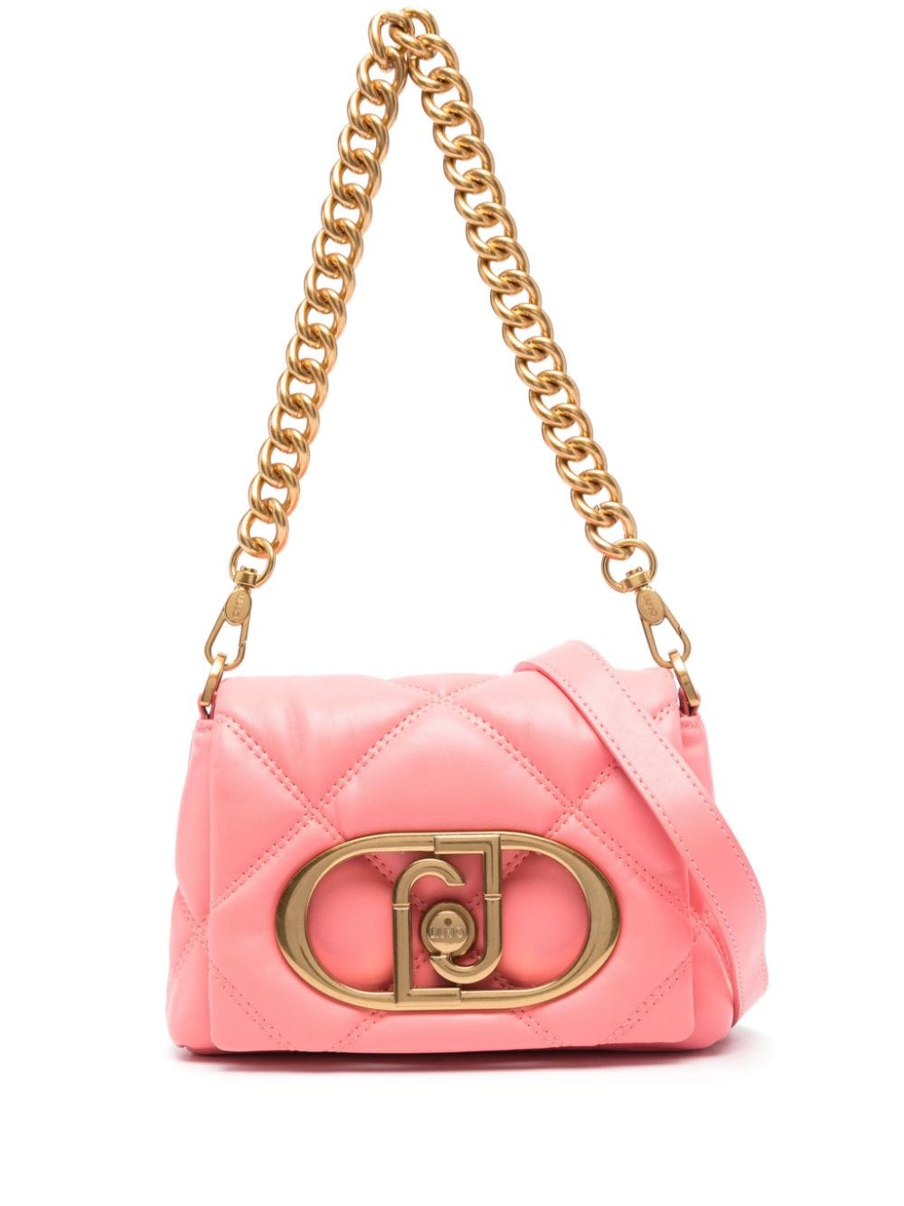 LIU JO logo-plaque quilted crossbody bag - Pink von LIU JO