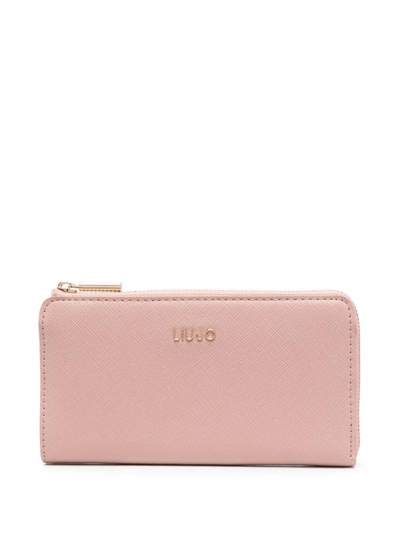 LIU JO logo-plaque textured wallet - Pink von LIU JO