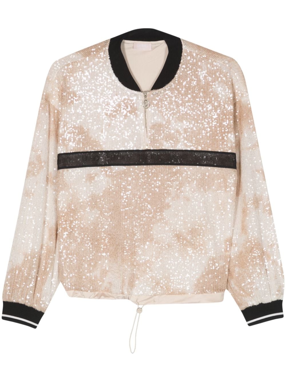 LIU JO logo-tape sequined sweatshirt - Neutrals von LIU JO