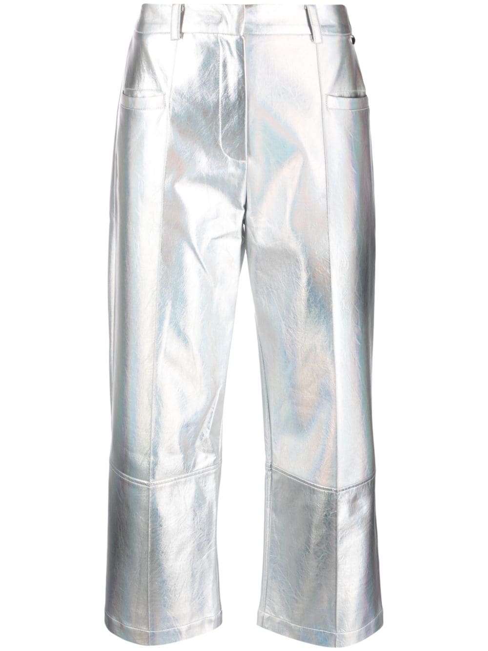 LIU JO metallic-effect cropped trousers - Silver von LIU JO