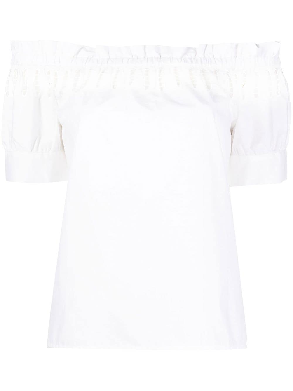 LIU JO off-shoulder embroidered blouse - White von LIU JO