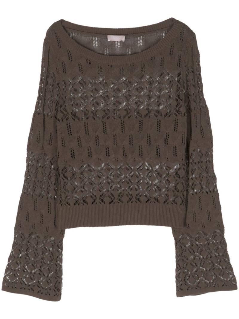 LIU JO open-knit cropped jumper - Brown von LIU JO