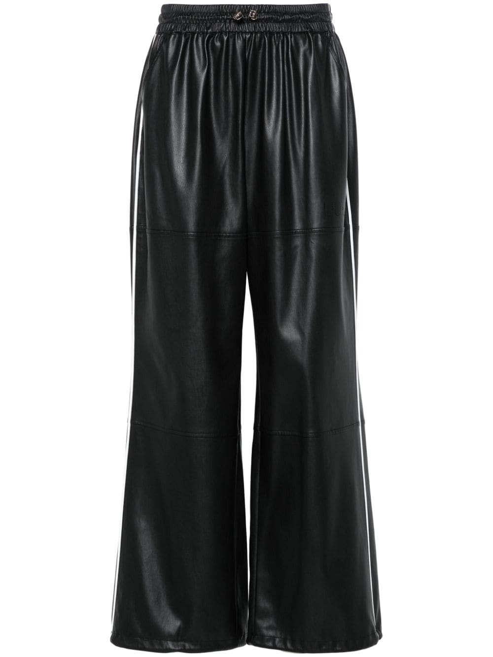 LIU JO perforated-logo faux-leather trousers - Black von LIU JO