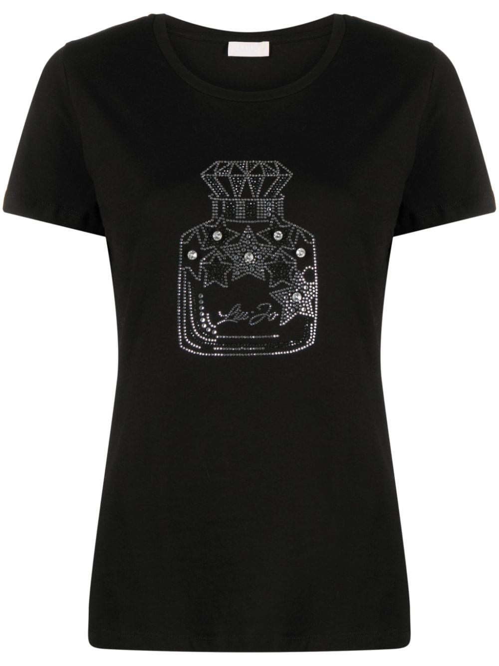 LIU JO rhinestone-embellished cotton T-shirt - Black von LIU JO