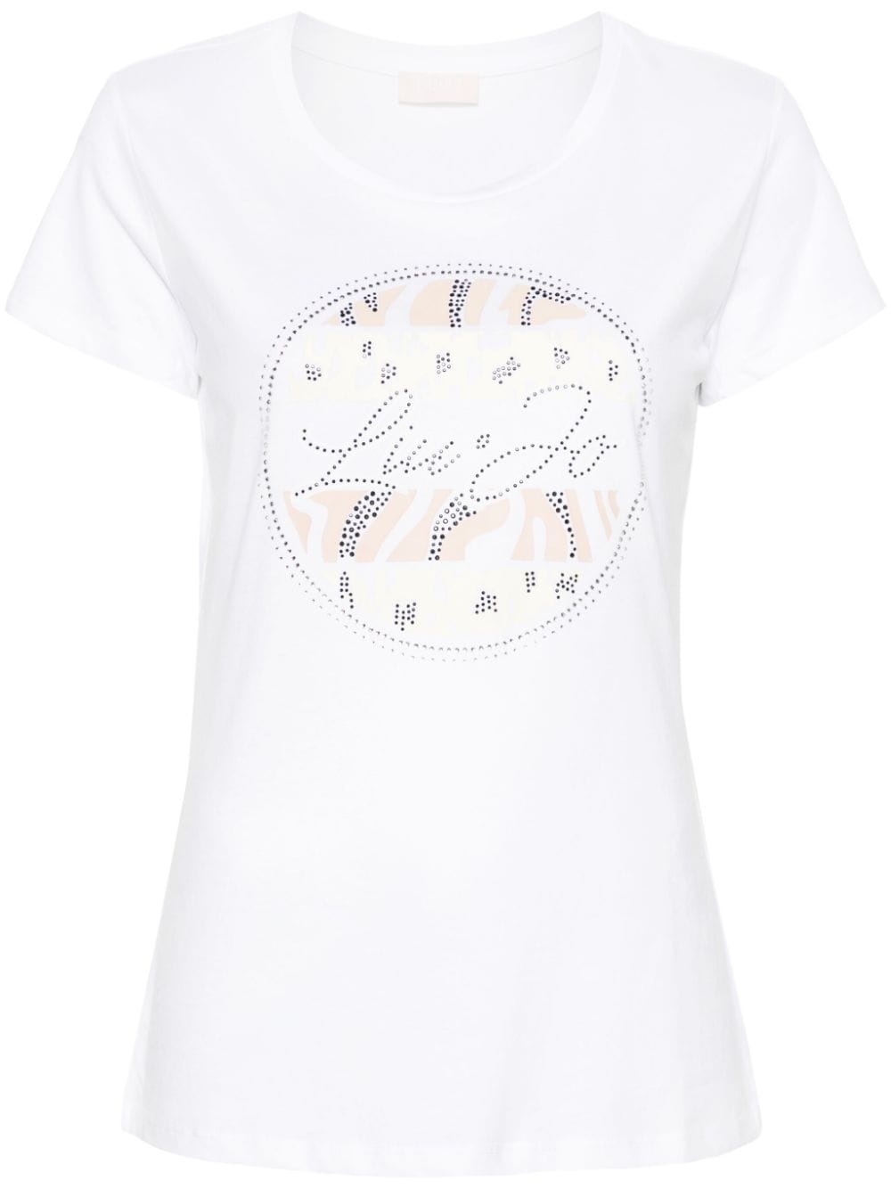 LIU JO rhinestone-embellished cotton T-shirt - White von LIU JO