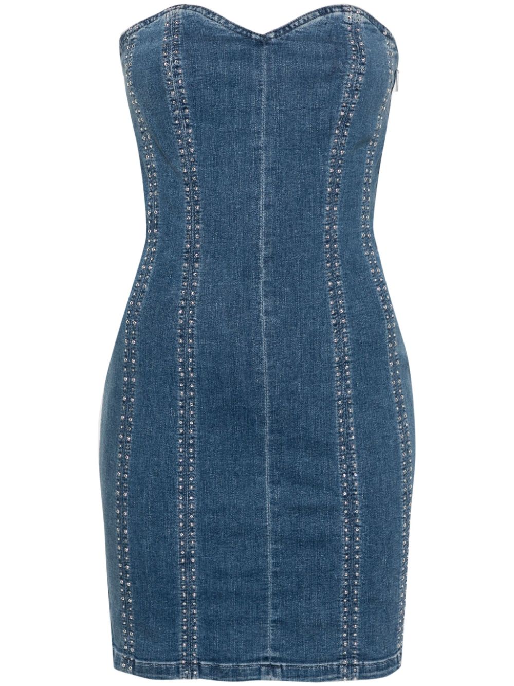 LIU JO rhinestone-embellished denim minidress - Blue von LIU JO