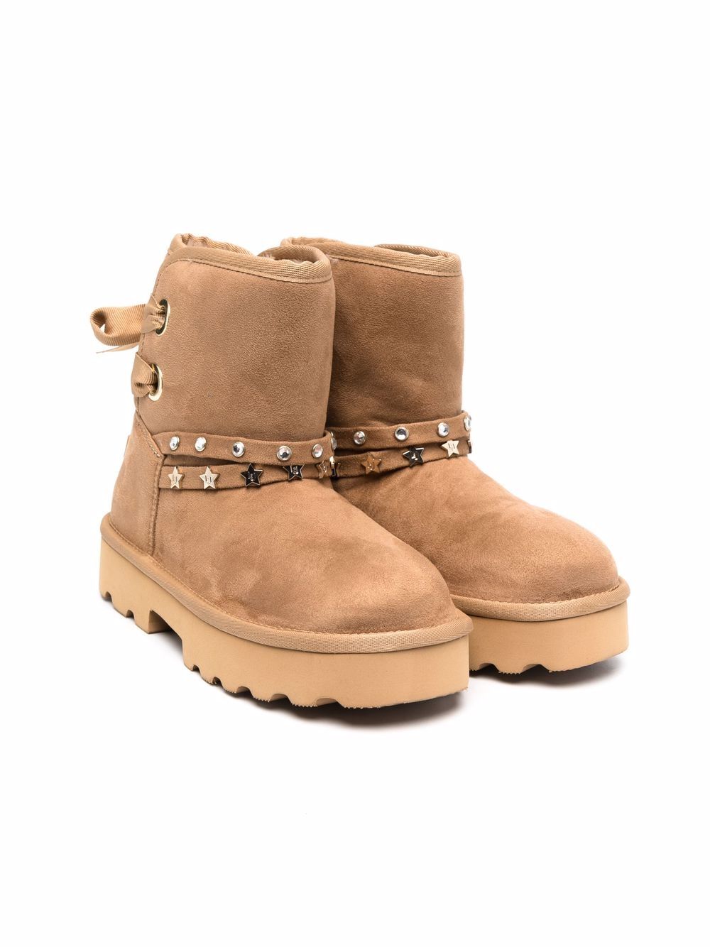 Liu Jo Kids star-studded suede-effect ankle boots - Neutrals von Liu Jo Kids