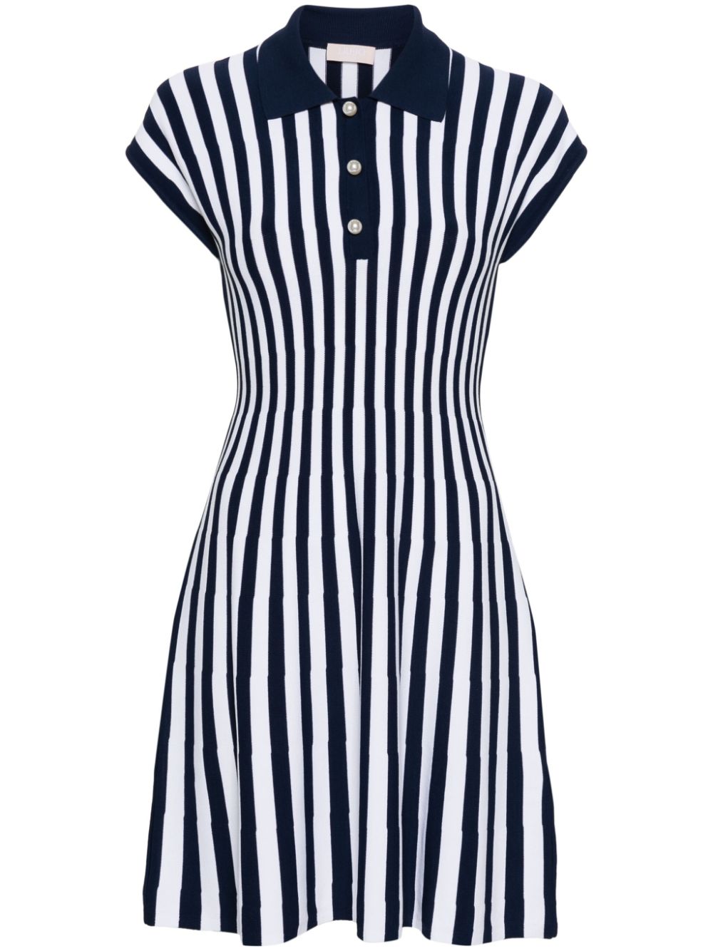 LIU JO striped pearl-embellished dress - Blue von LIU JO