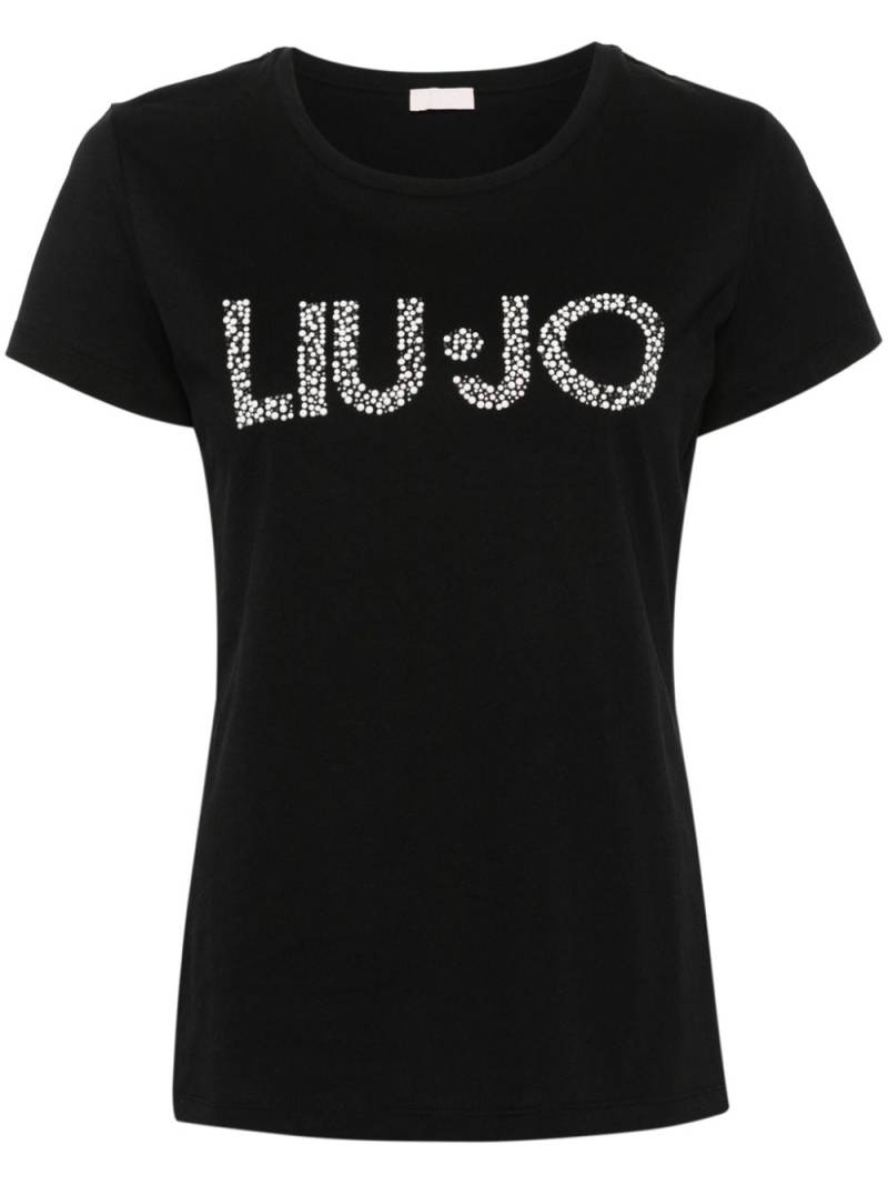LIU JO studded-logo cotton T-shirt - Black von LIU JO