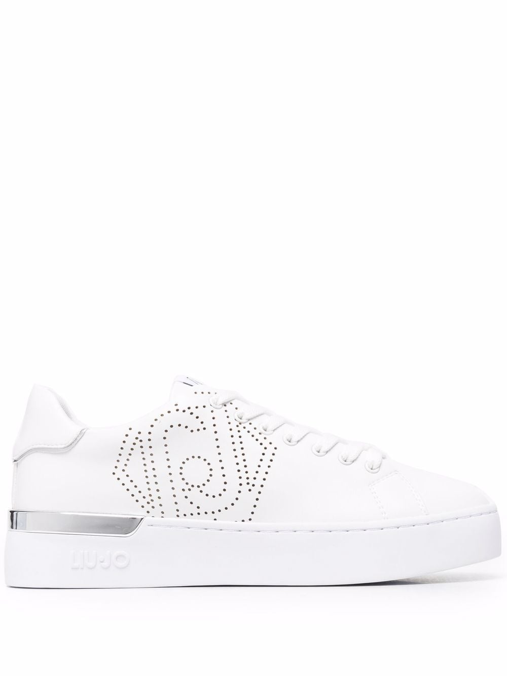 LIU JO studded logo lace-up sneakers - White von LIU JO