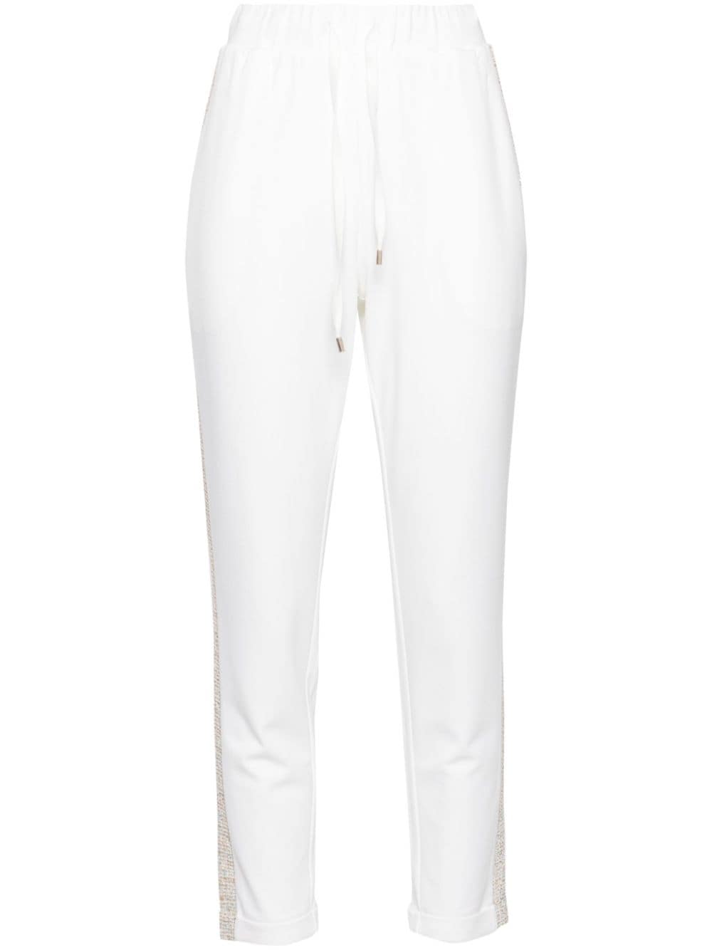 LIU JO tweed-stripes drawstring track pants - Neutrals von LIU JO