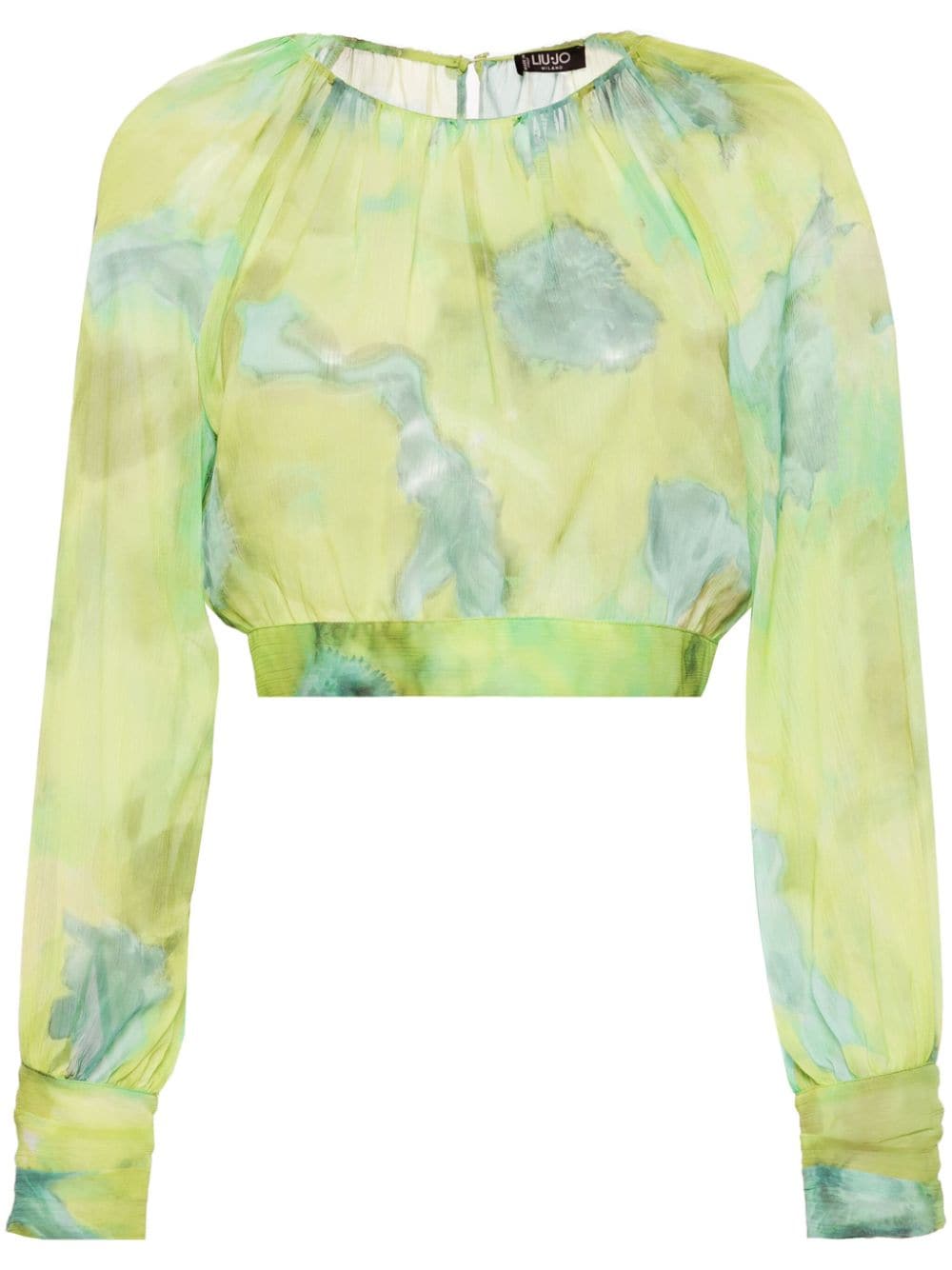 LIU JO watercolour-effect cropped blouse - Green von LIU JO