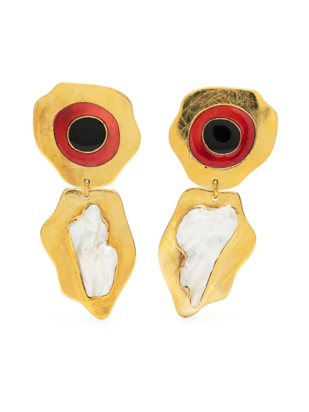 LIYA Love enamel earrings - Gold von LIYA