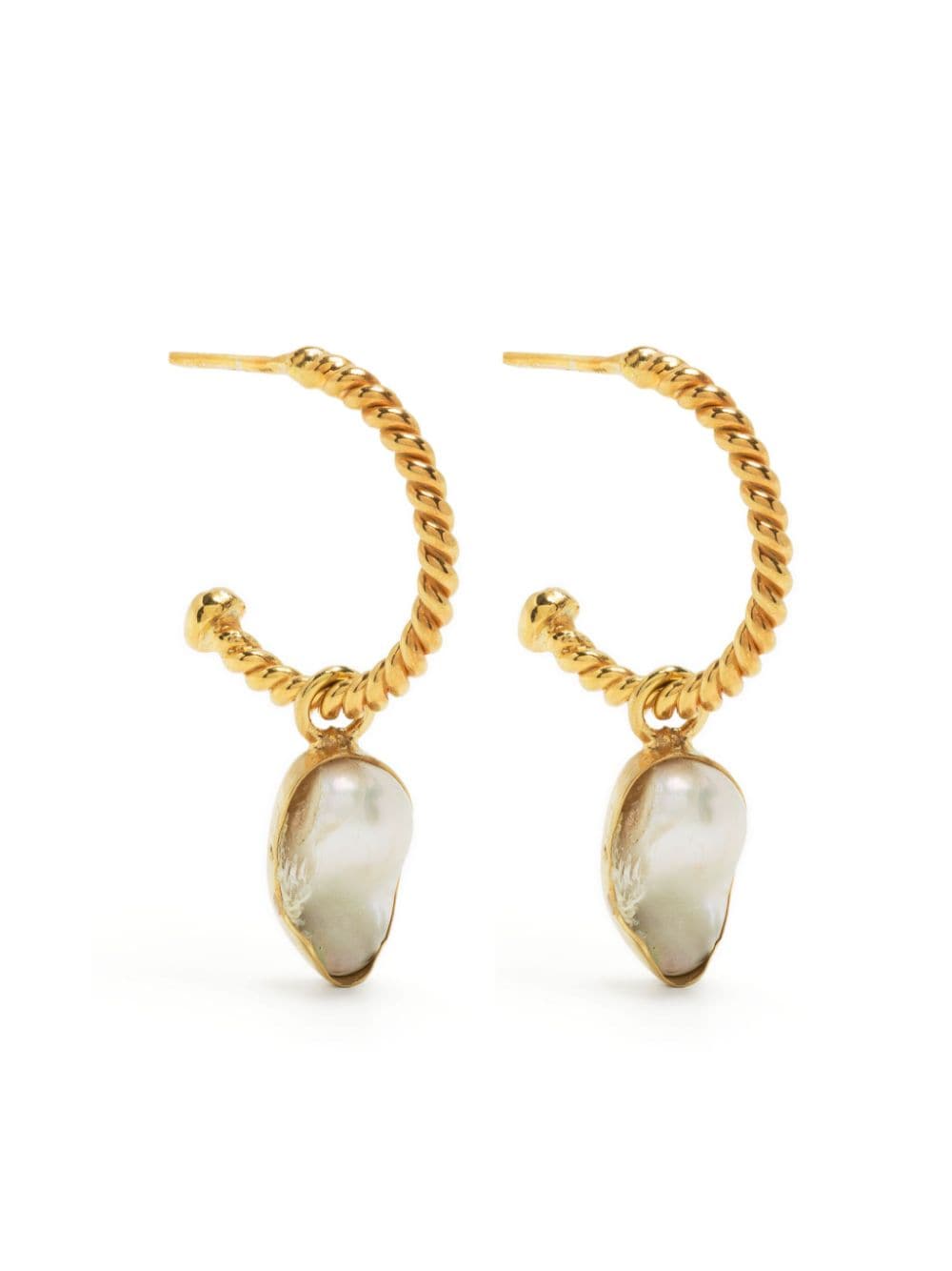 LIYA pearl-pendant hoop earrings - Gold von LIYA