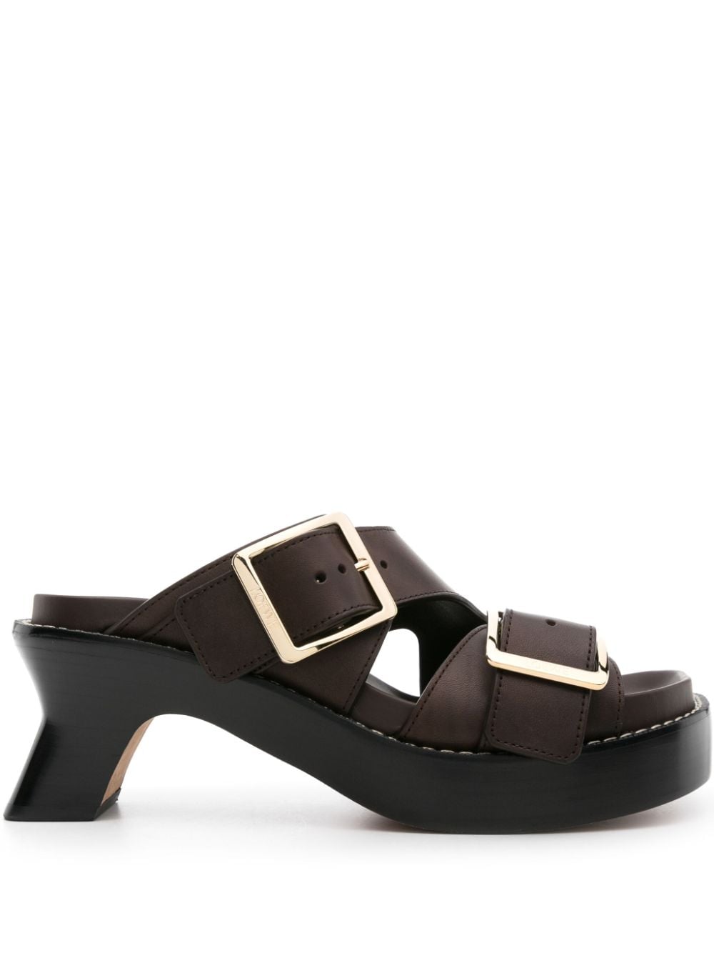 LOEWE 70mm buckled leather mules - Brown von LOEWE