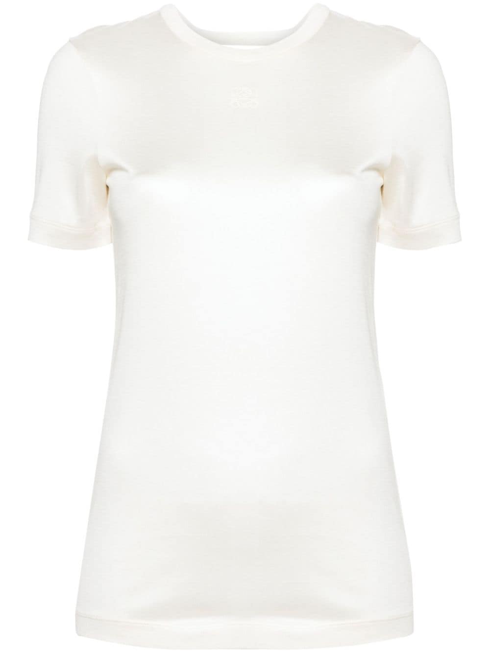 LOEWE Anagram-embroidered knotted T-shirt - Neutrals von LOEWE