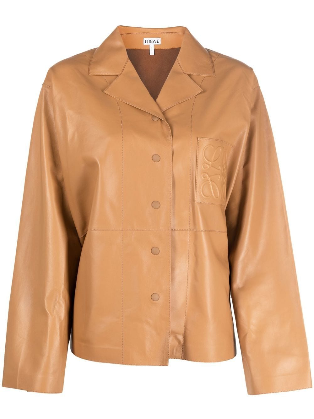 LOEWE Anagram leather shirt - Brown von LOEWE