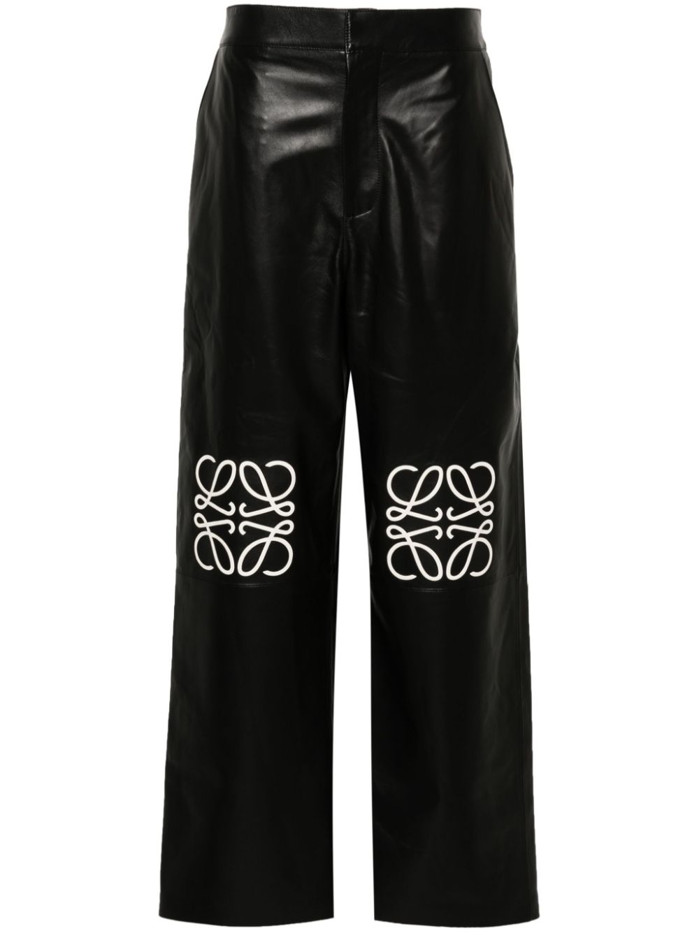 LOEWE Anagram-motif leather palazzo pants - Black von LOEWE