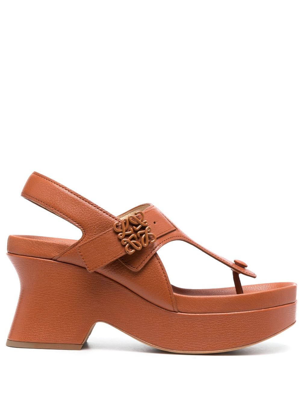 LOEWE Ease 90mm leather flatform sandals - Brown von LOEWE