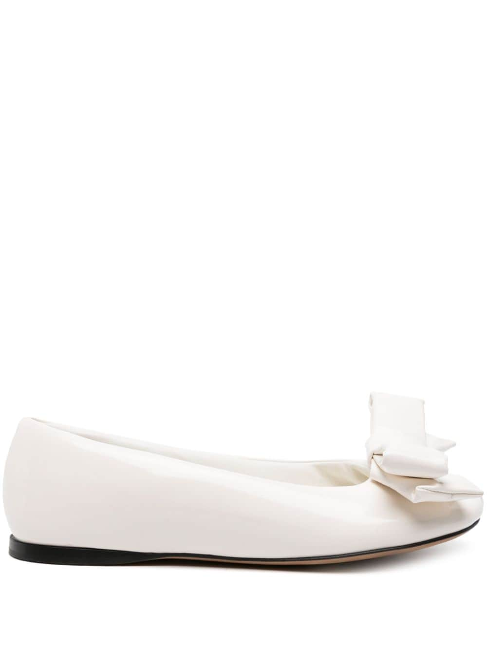 LOEWE Puffy bow-detail ballerina shoes - White von LOEWE