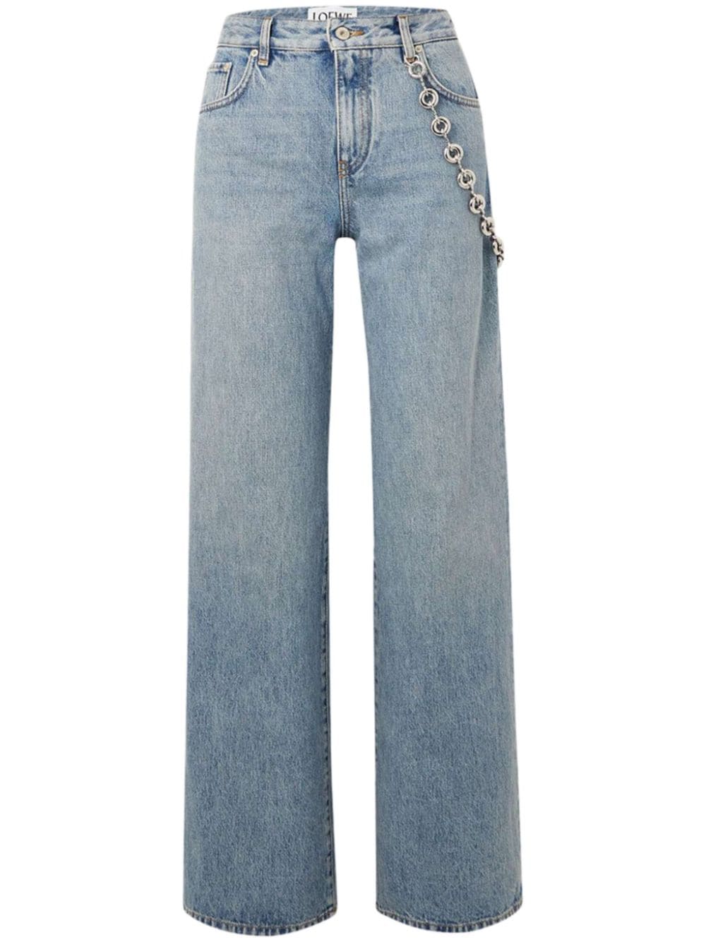 LOEWE chain-embellished straight jeans - Blue von LOEWE