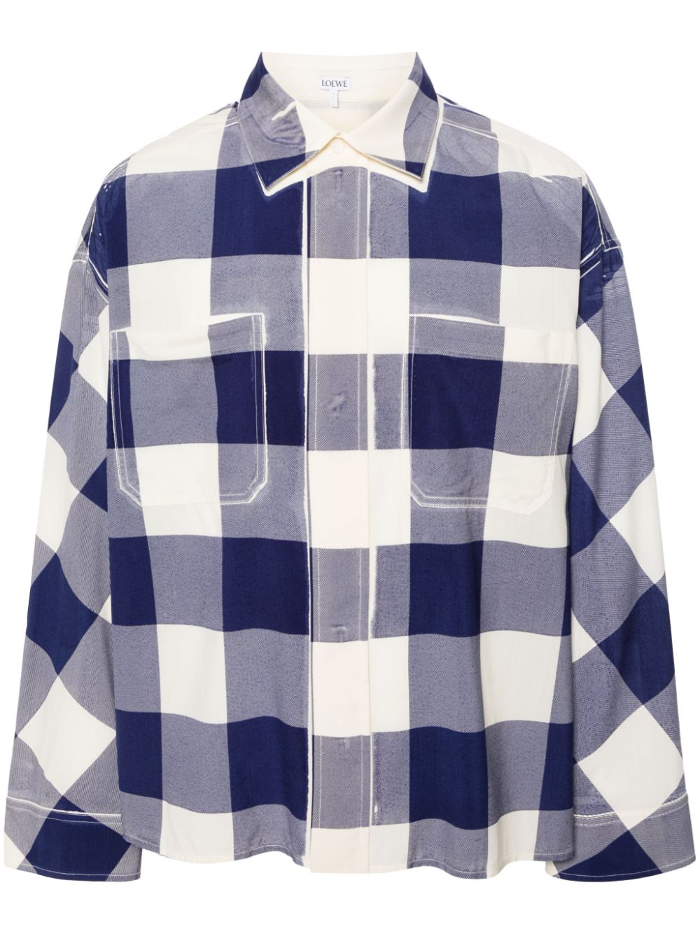 LOEWE check-pattern wool shirt - Blue von LOEWE