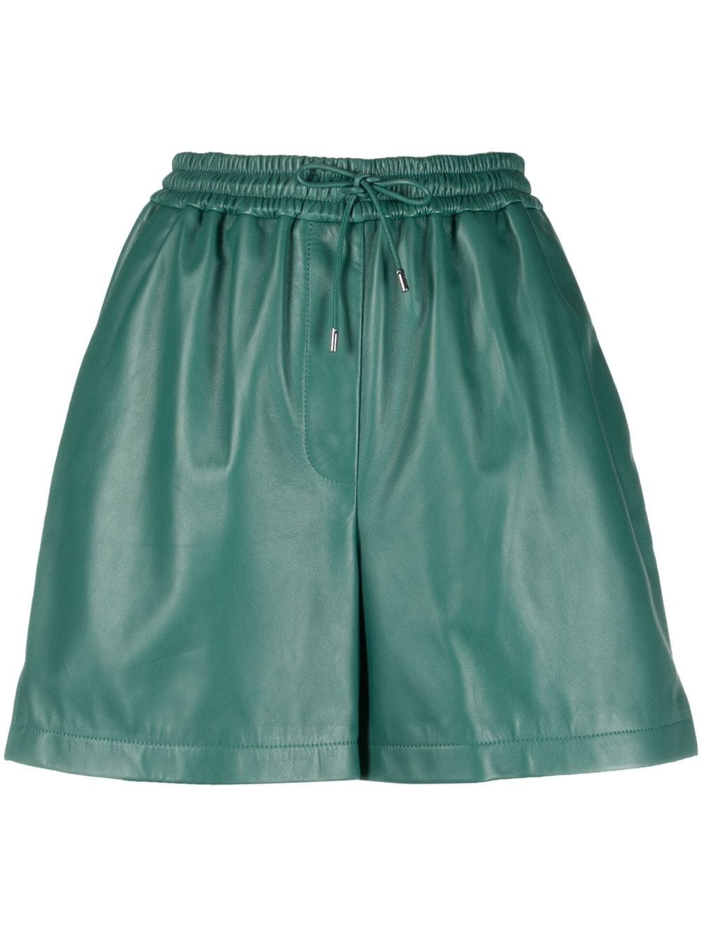 LOEWE embossed-logo leather shorts - Green von LOEWE