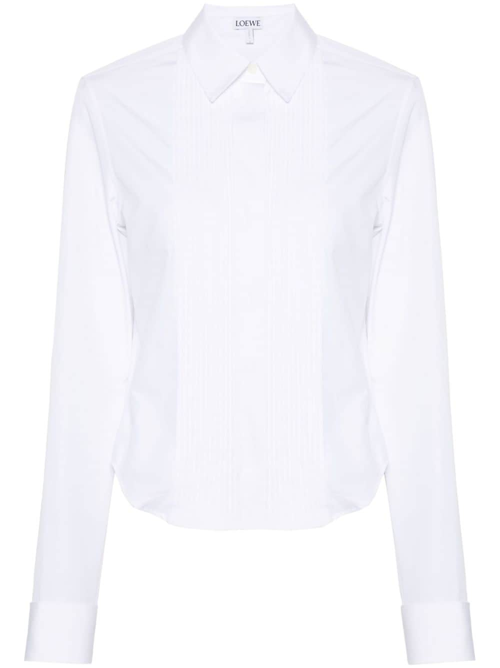 LOEWE pintucking poplin shirt - White von LOEWE