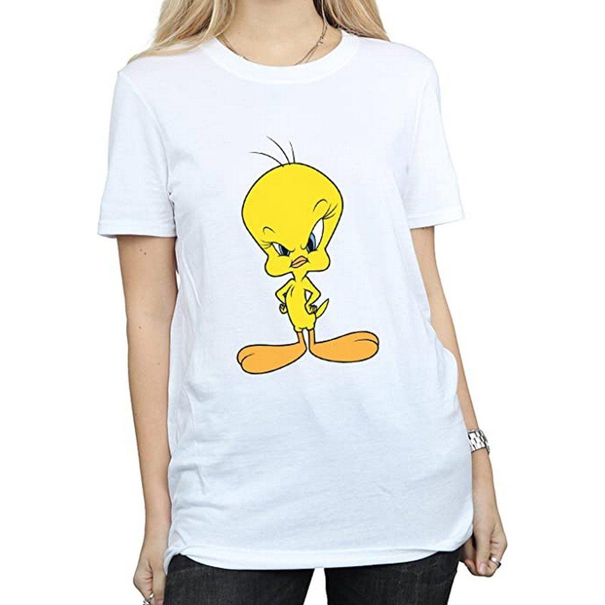 Angry Tshirt Damen Weiss XL von LOONEY TUNES