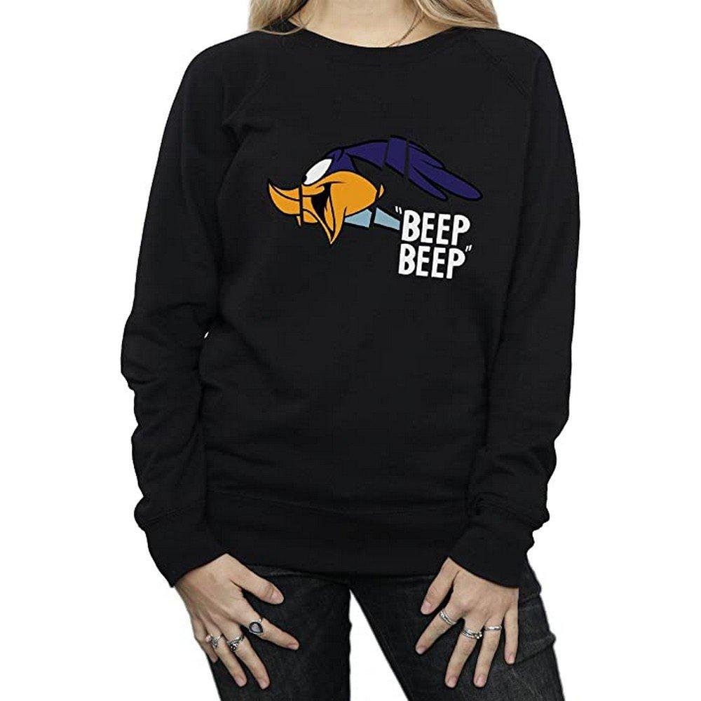 Beep Beep Sweatshirt Damen Schwarz L von LOONEY TUNES