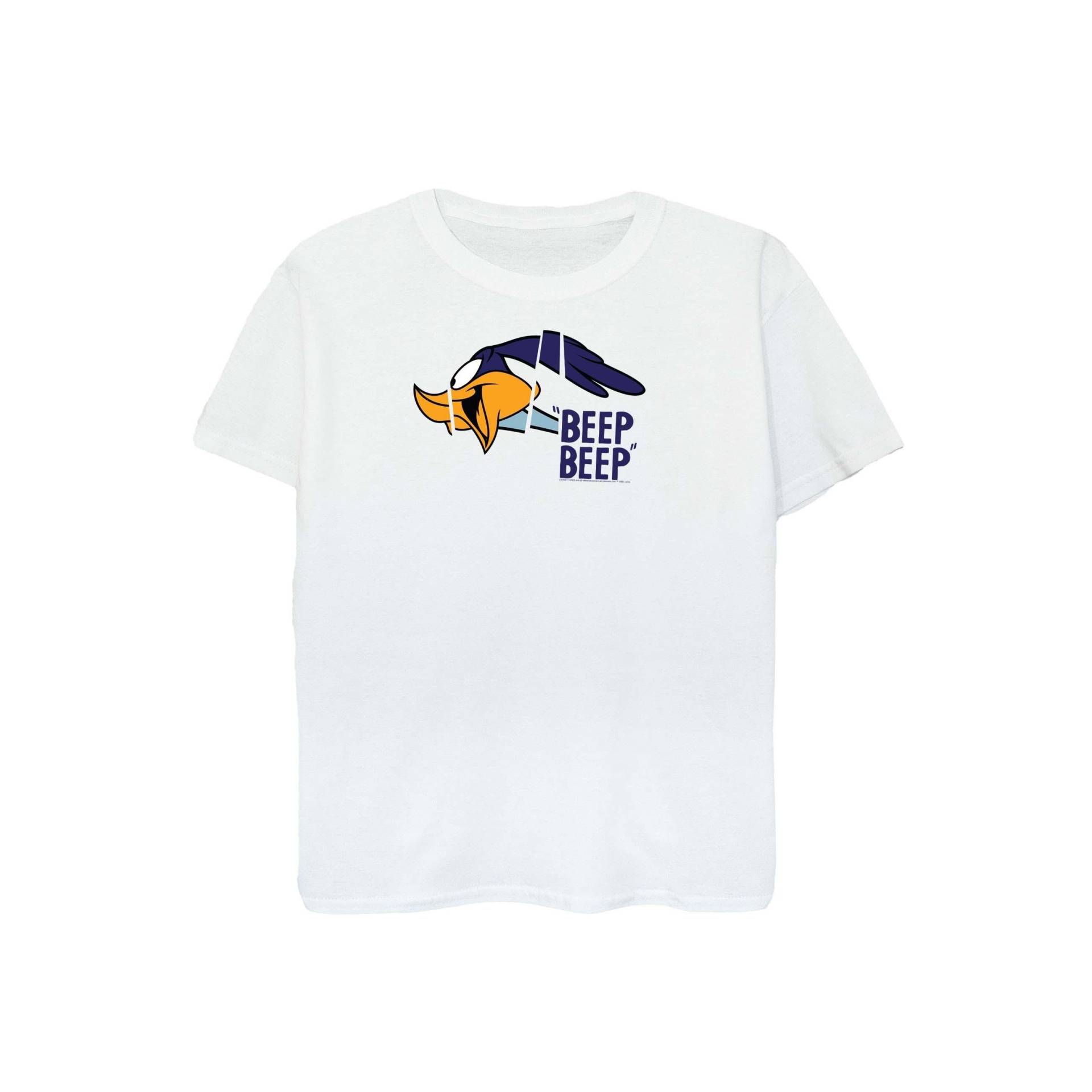 Beep Beep Tshirt Damen Weiss L von LOONEY TUNES