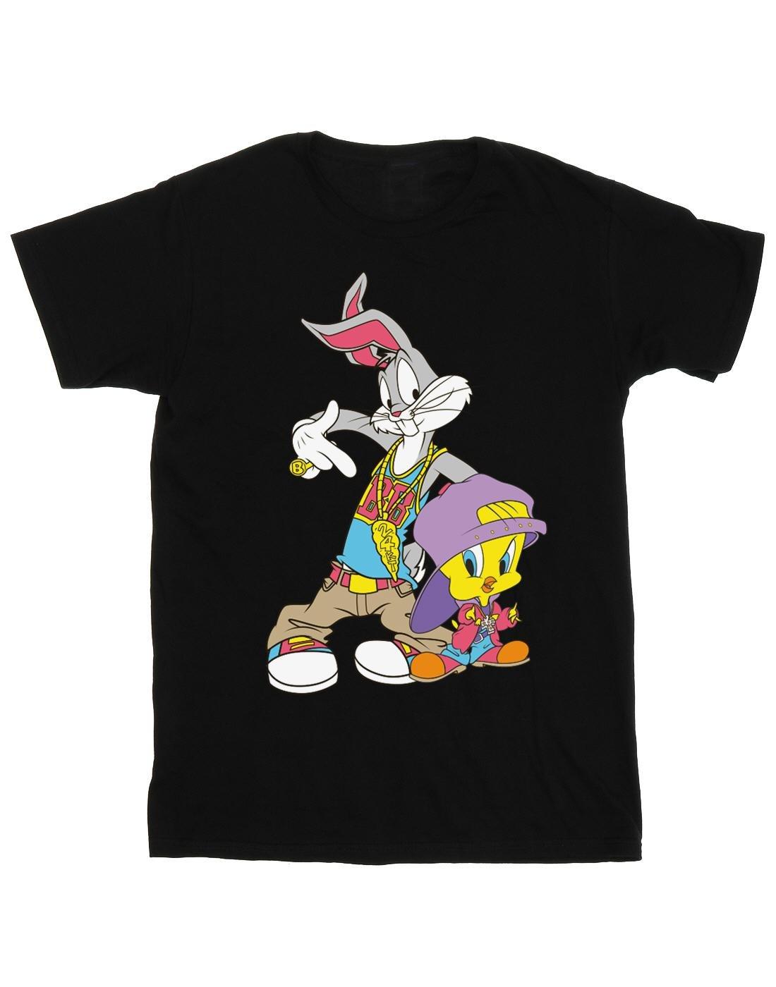 Bugs And Tweety Hip Hop Tshirt Damen Schwarz 3XL von LOONEY TUNES