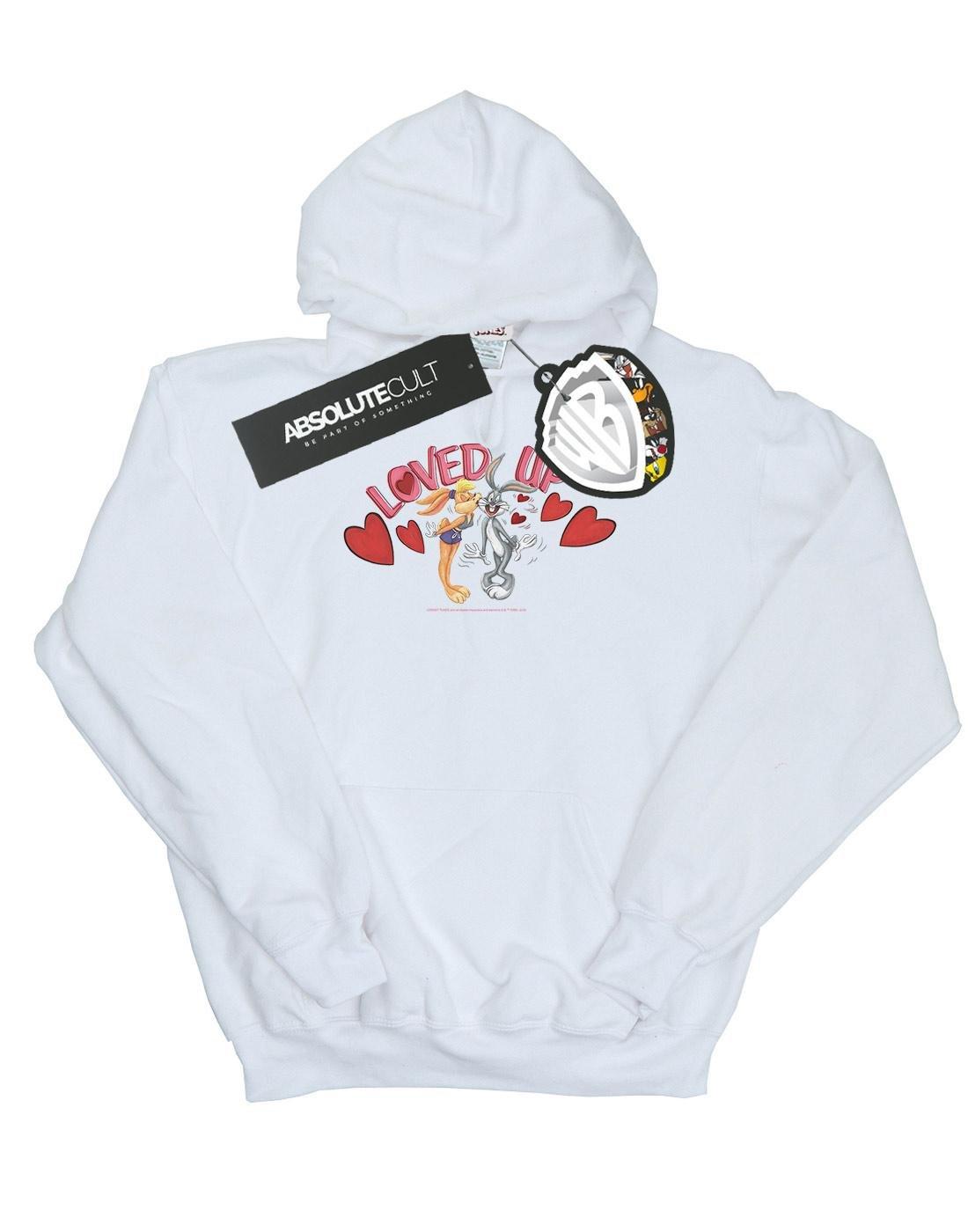 Bugs Bunny And Lola Valentine's Day Loved Up Kapuzenpullover Damen Weiss L von LOONEY TUNES