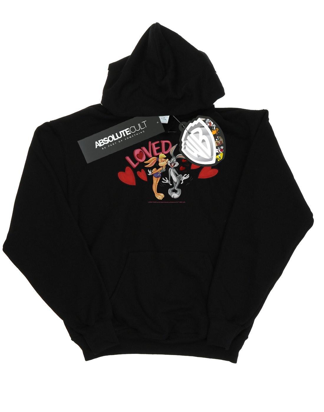 Bugs Bunny And Lola Valentine's Day Loved Up Kapuzenpullover Unisex Schwarz 152-158 von LOONEY TUNES