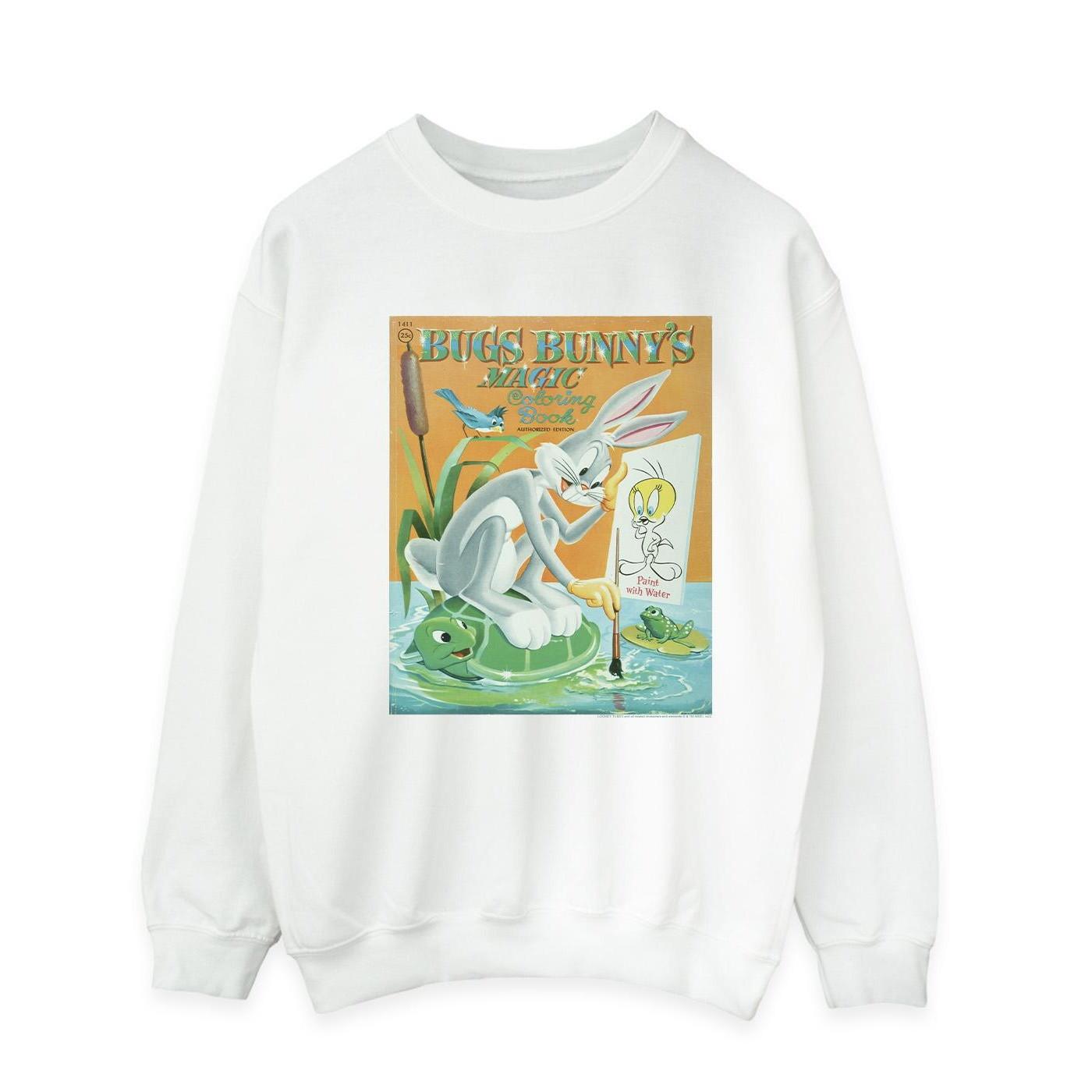 Bugs Bunny Colouring Book Sweatshirt Herren Weiss M von LOONEY TUNES