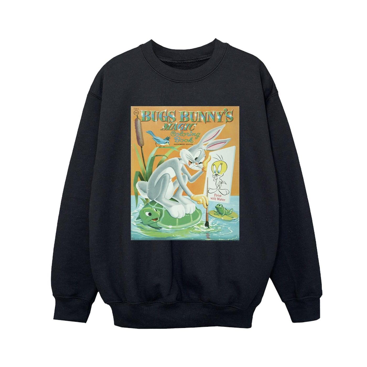 Bugs Bunny Colouring Book Sweatshirt Jungen Schwarz 140/146 von LOONEY TUNES