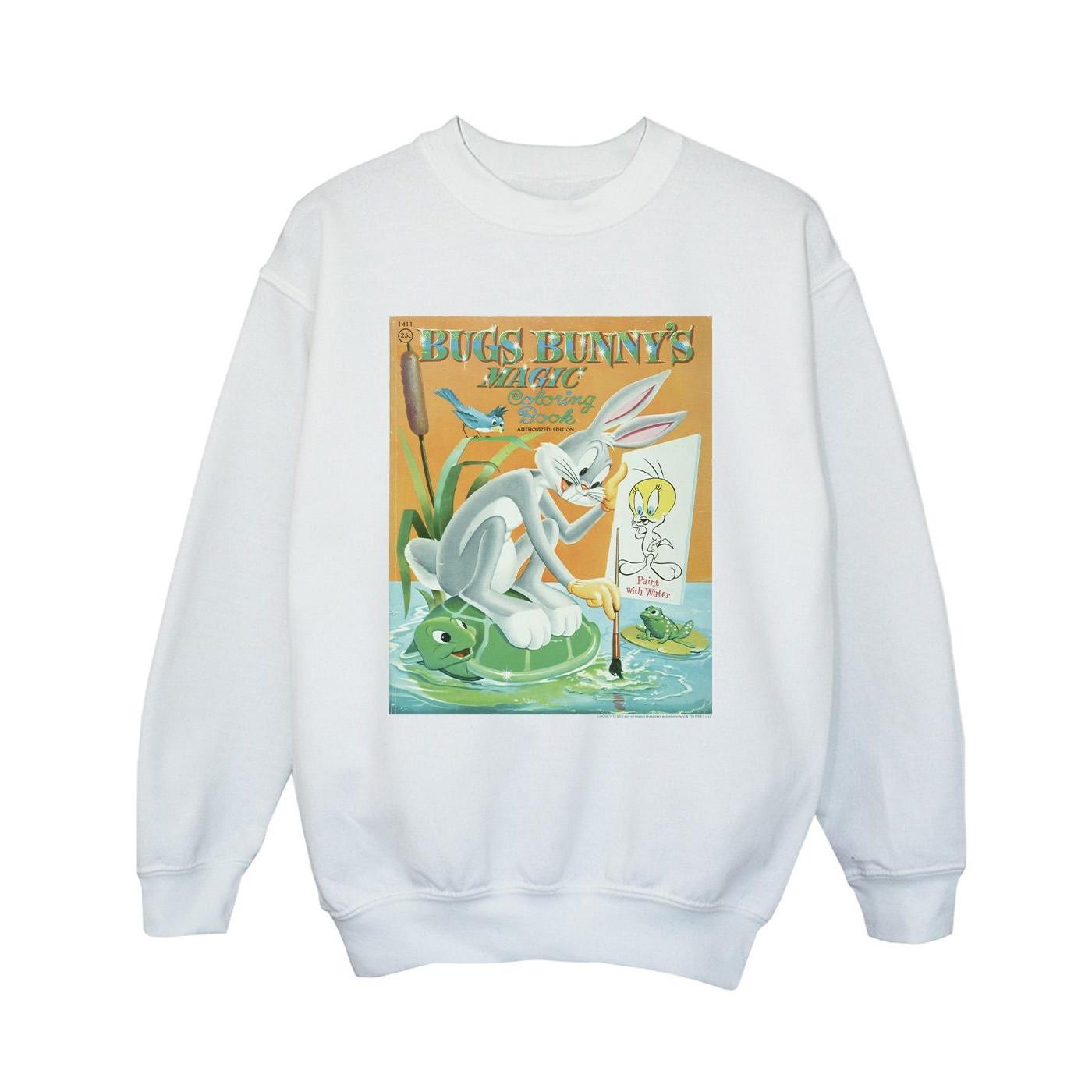 Bugs Bunny Colouring Book Sweatshirt Jungen Weiss 128 von LOONEY TUNES