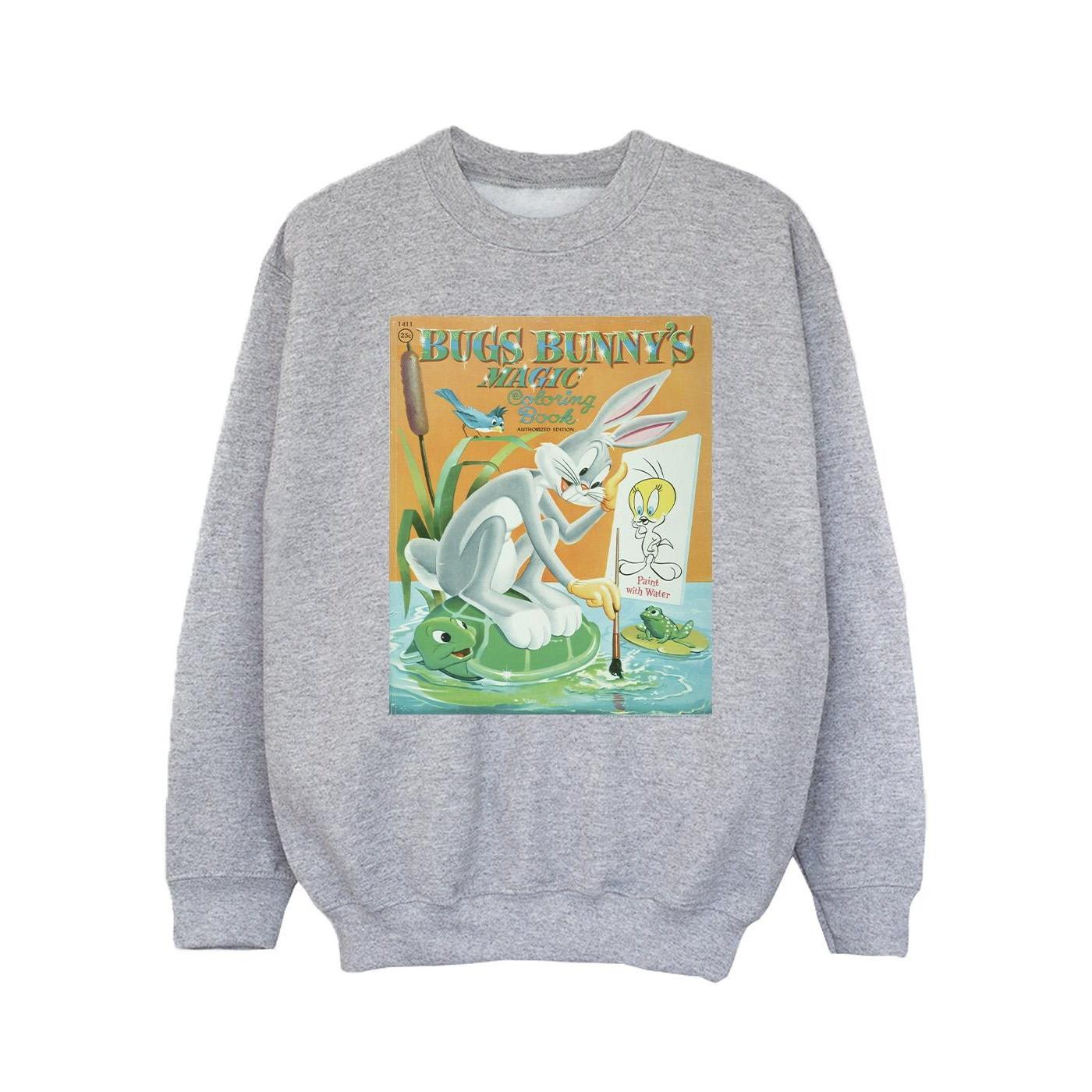 Bugs Bunny Colouring Book Sweatshirt Mädchen Grau 116 von LOONEY TUNES
