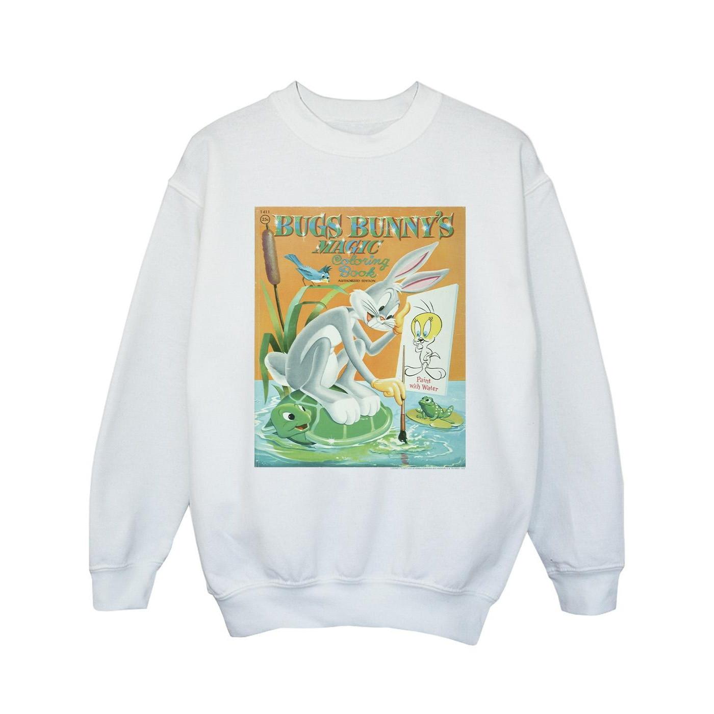 Bugs Bunny Colouring Book Sweatshirt Mädchen Weiss 104 von LOONEY TUNES