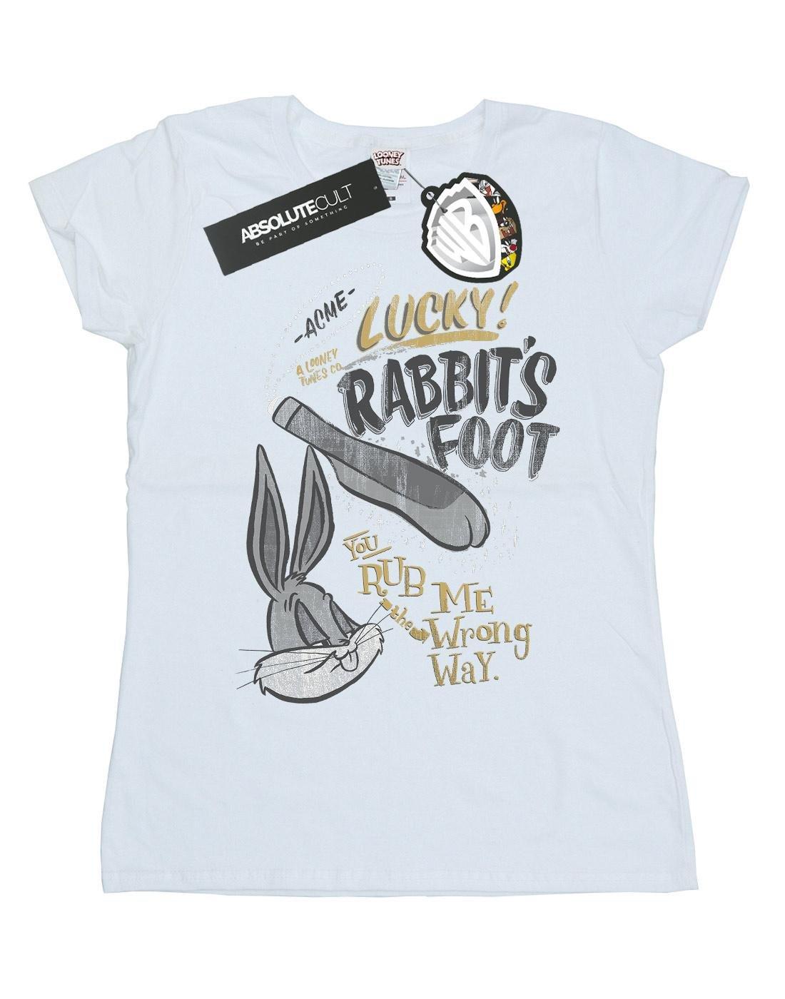 Bugs Bunny Rub Me The Wrong Way Tshirt Damen Weiss L von LOONEY TUNES