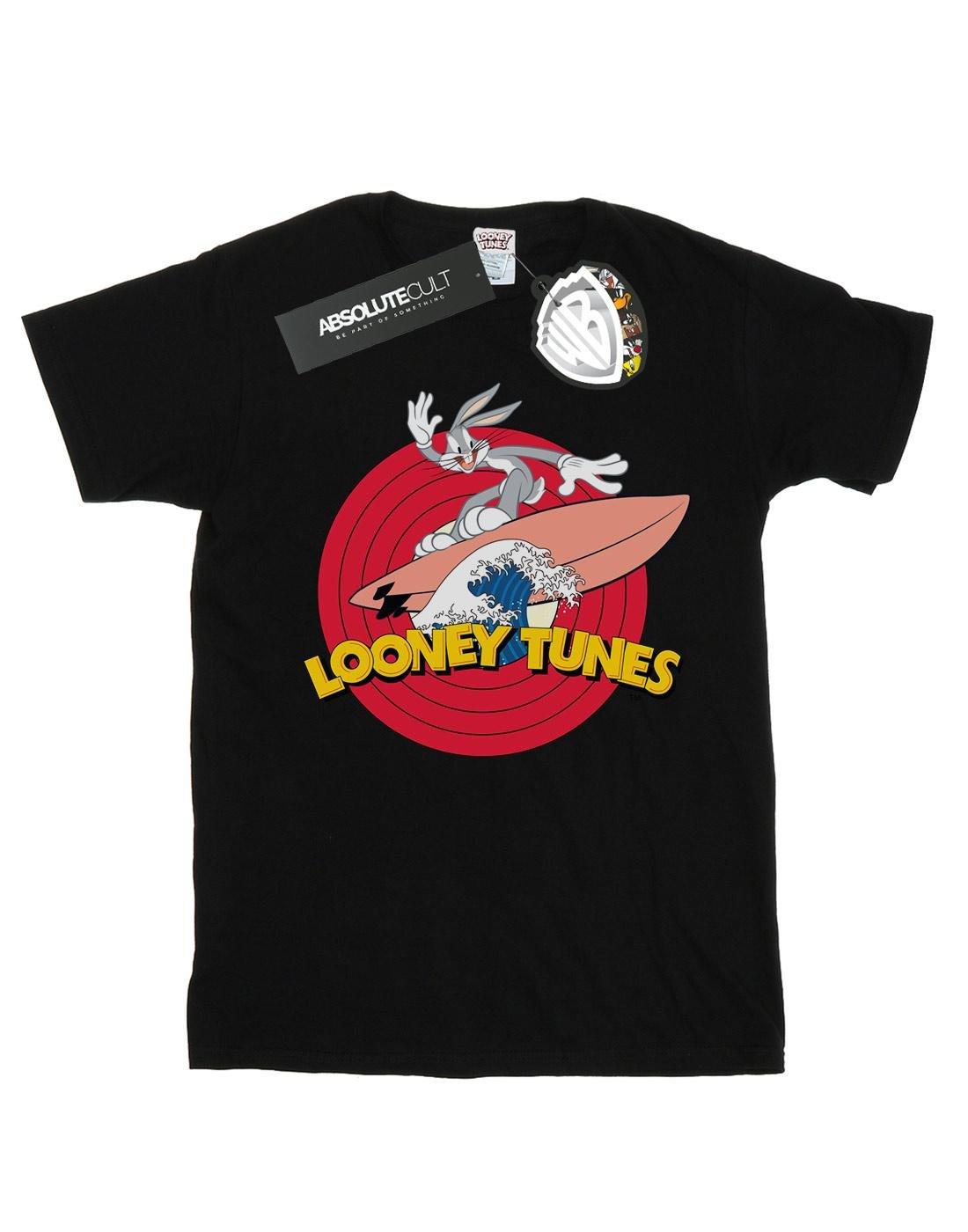 Bugs Bunny Surfing Tshirt Damen Schwarz S von LOONEY TUNES