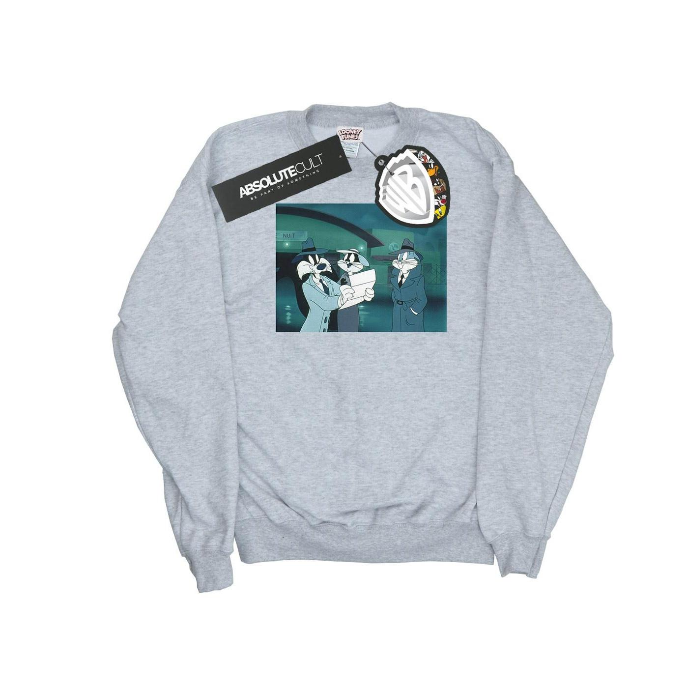 Bugs Bunny Sylvester Letter Sweatshirt Mädchen Grau 116 von LOONEY TUNES