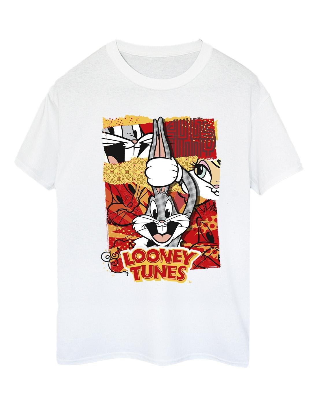 Bugs Rabbit Comic New Year Tshirt Damen Weiss XL von LOONEY TUNES