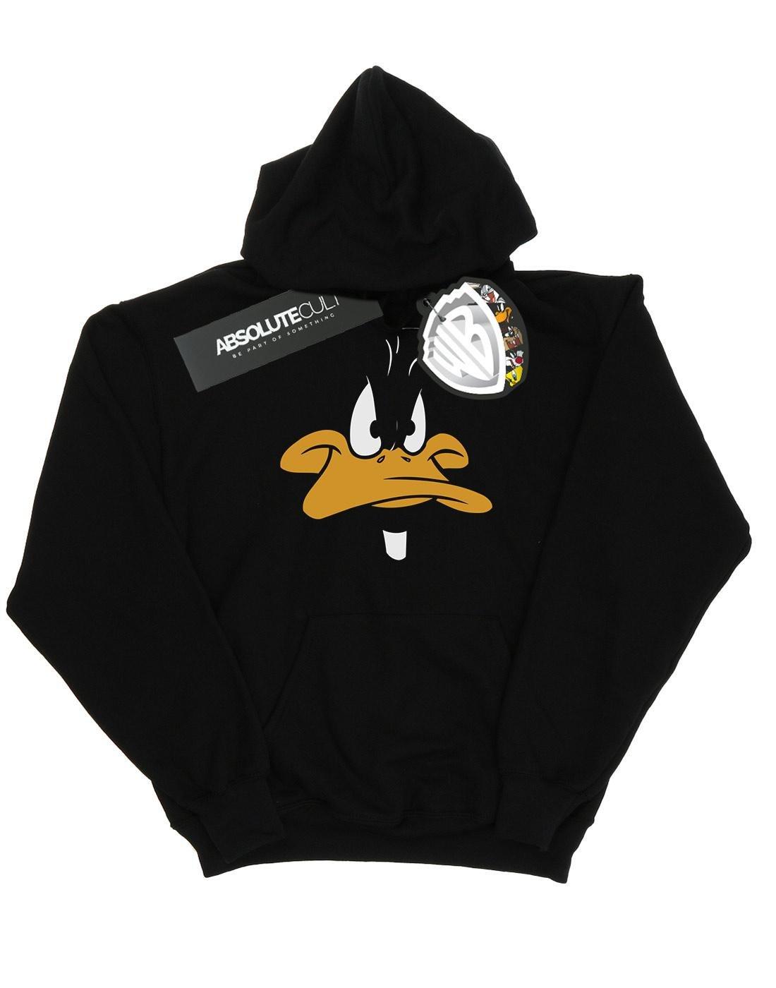 Daffy Duck Big Face Kapuzenpullover Unisex Schwarz 152-158 von LOONEY TUNES